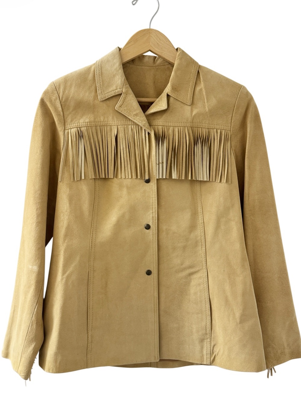 VINTAGE VAKKO SPORT Leather/Suede Western Jacket With Fringe Size Medium EUC
